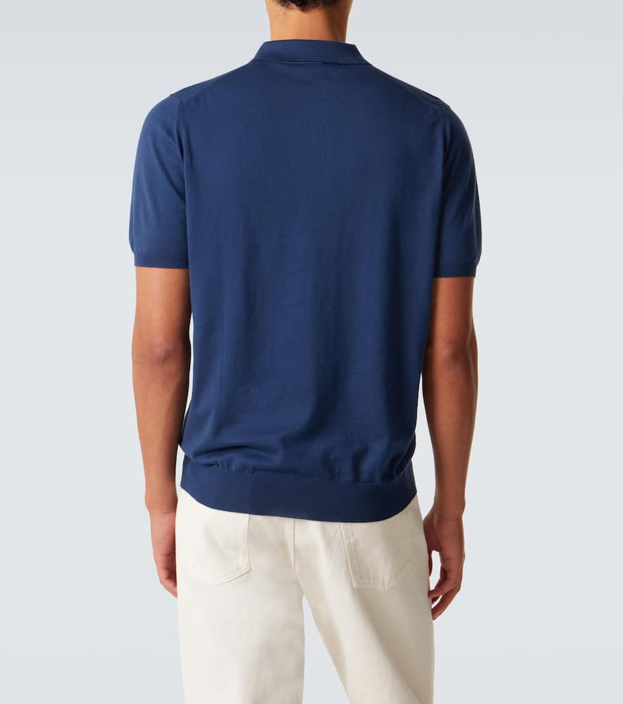 Cotton half-zip polo shirt