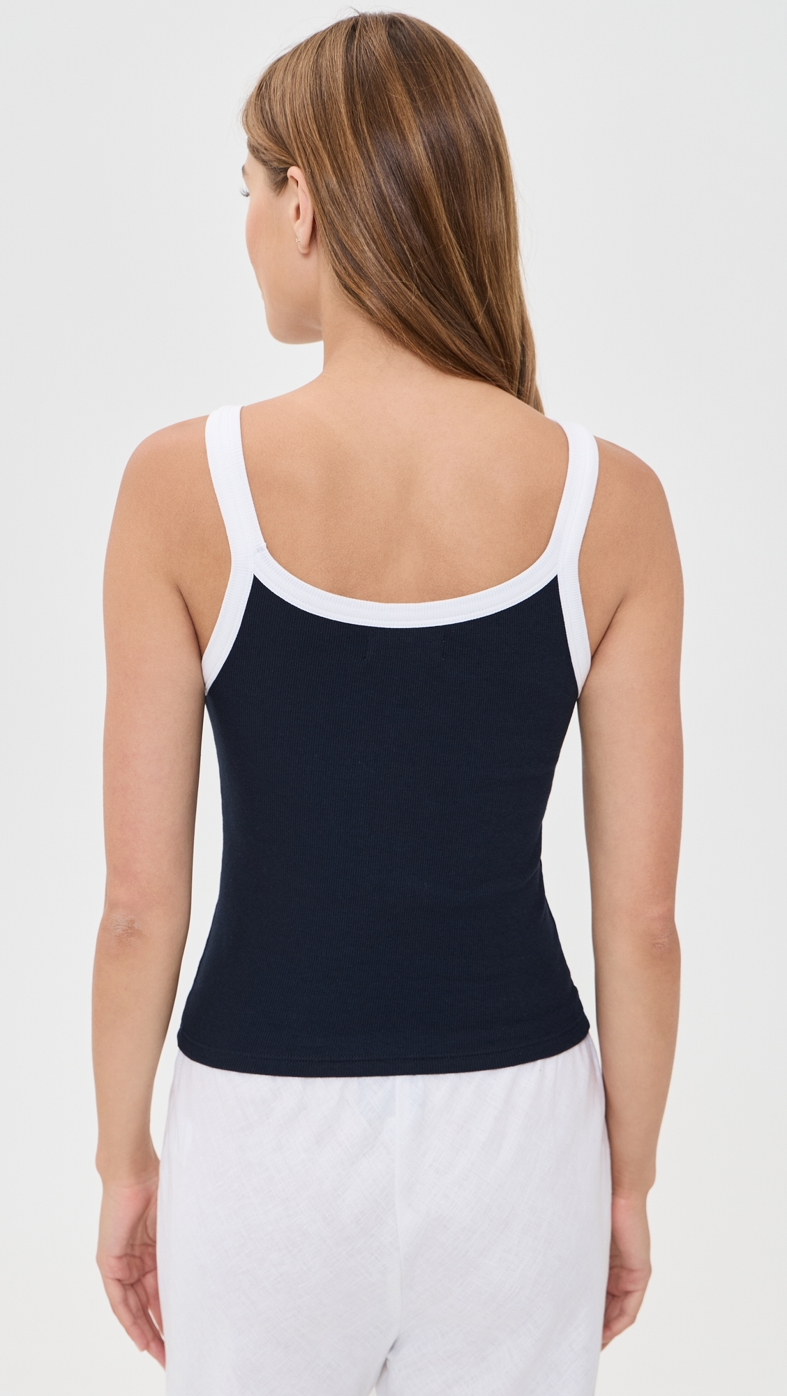 Belle Tank Top Navy/White