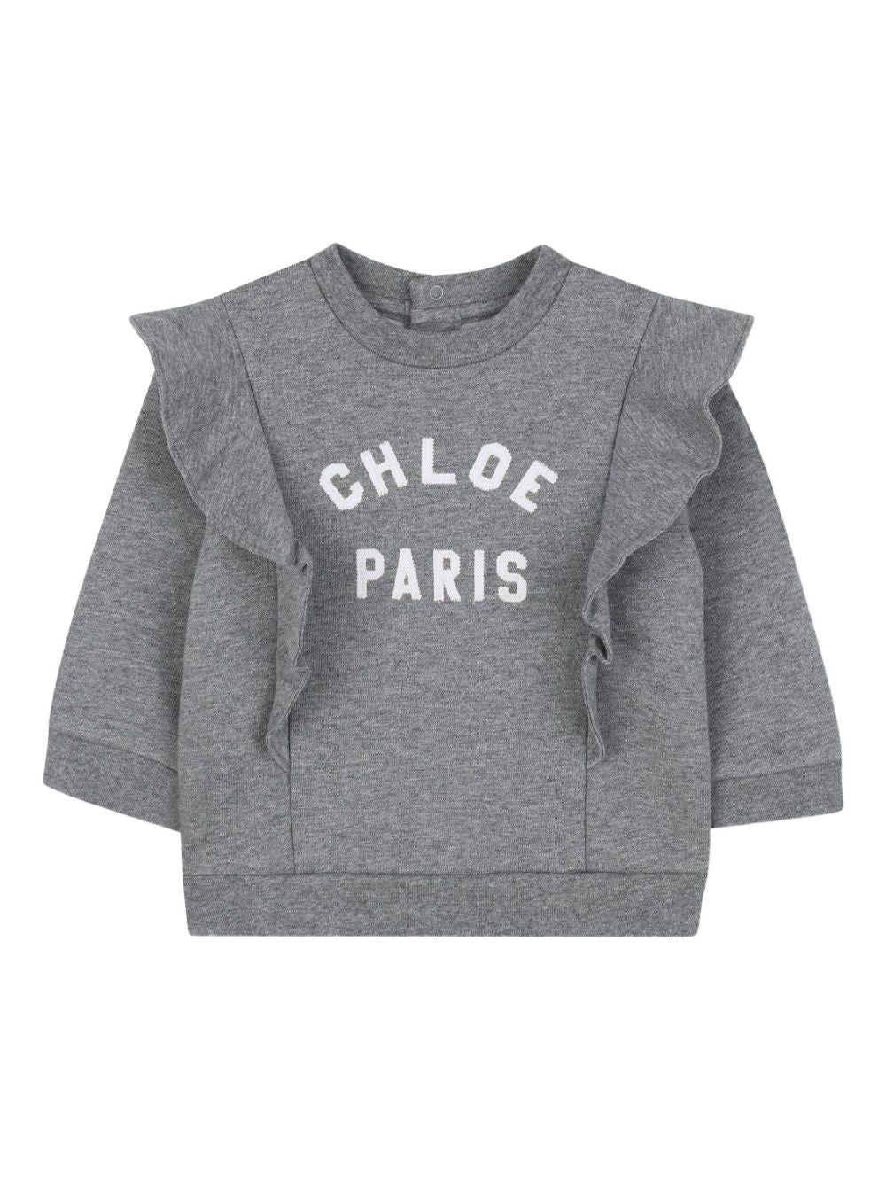 Chloé Mini Flounce Sweater with Logo Appliqué