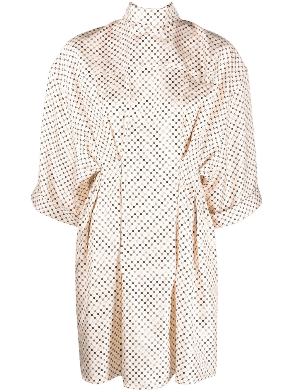 Polka-dot print dress - White