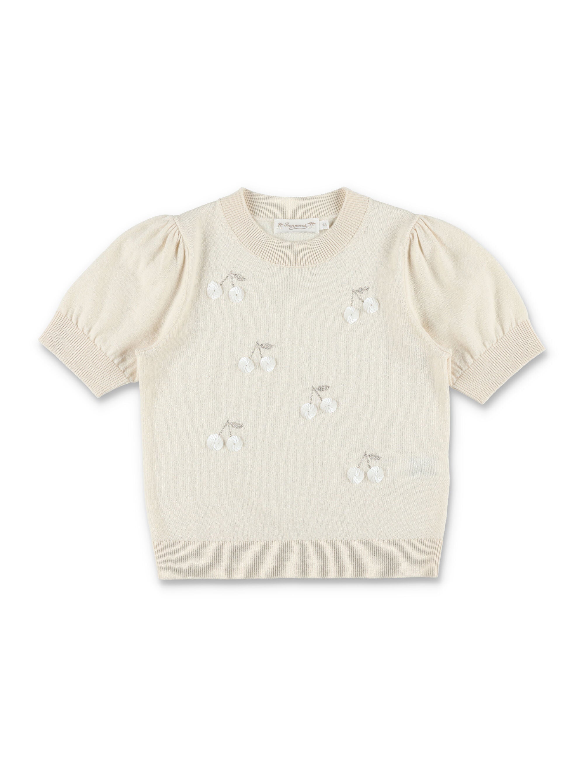 Girls' Mini Hand-Embroidered Cherry Sweater
