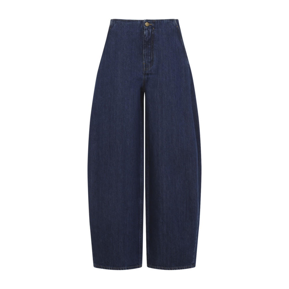 Blue Denim Relaxed High Rise Jeans