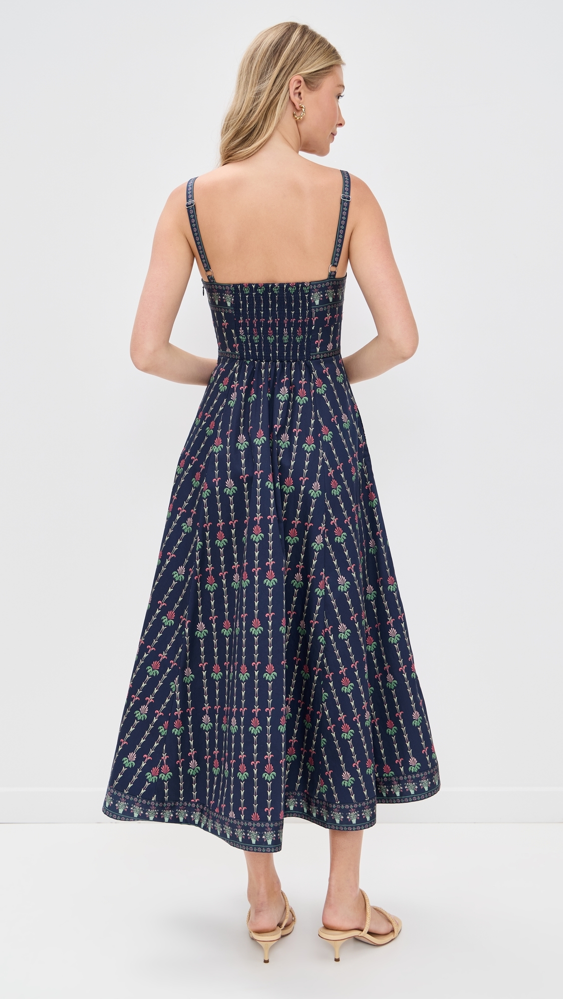 Hill House Home The Margot Dress Trailing Fern/Navy Multi