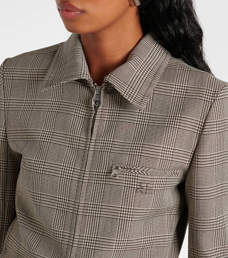Courrèges Prince of Wales check wool-blend jacket