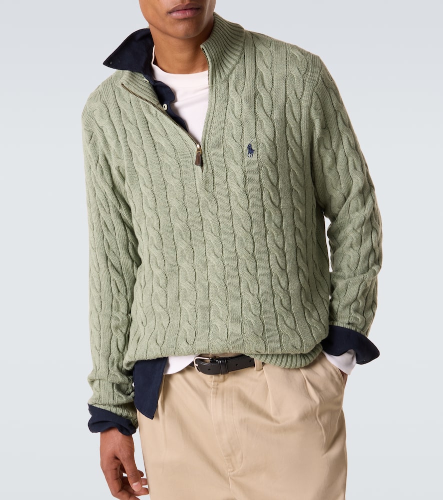 Cable-knit cotton sweater