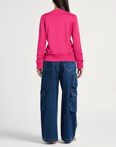 Woman Sweatshirt Fuchsia Size S Cotton