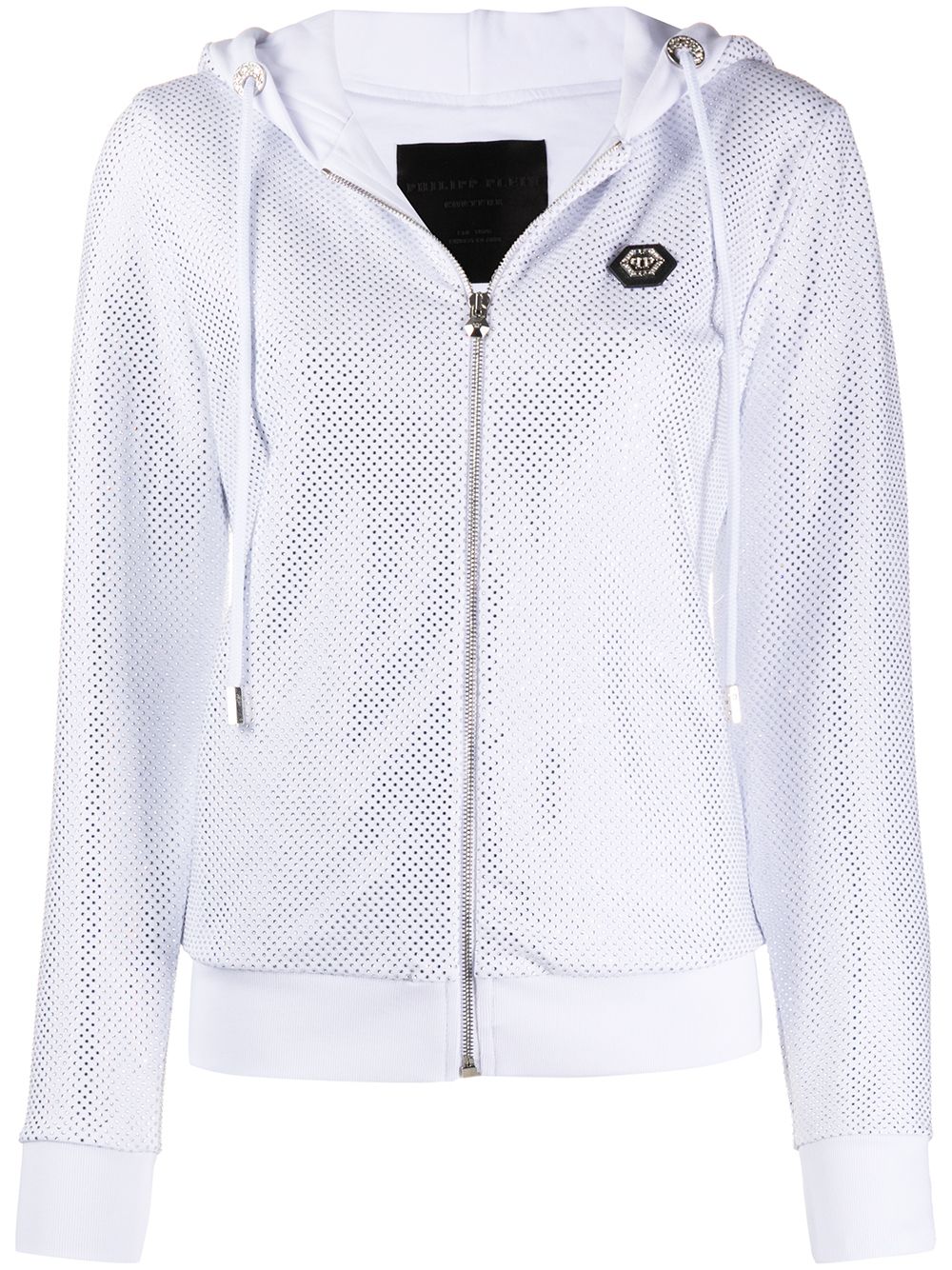 TM embellished hoodie - White