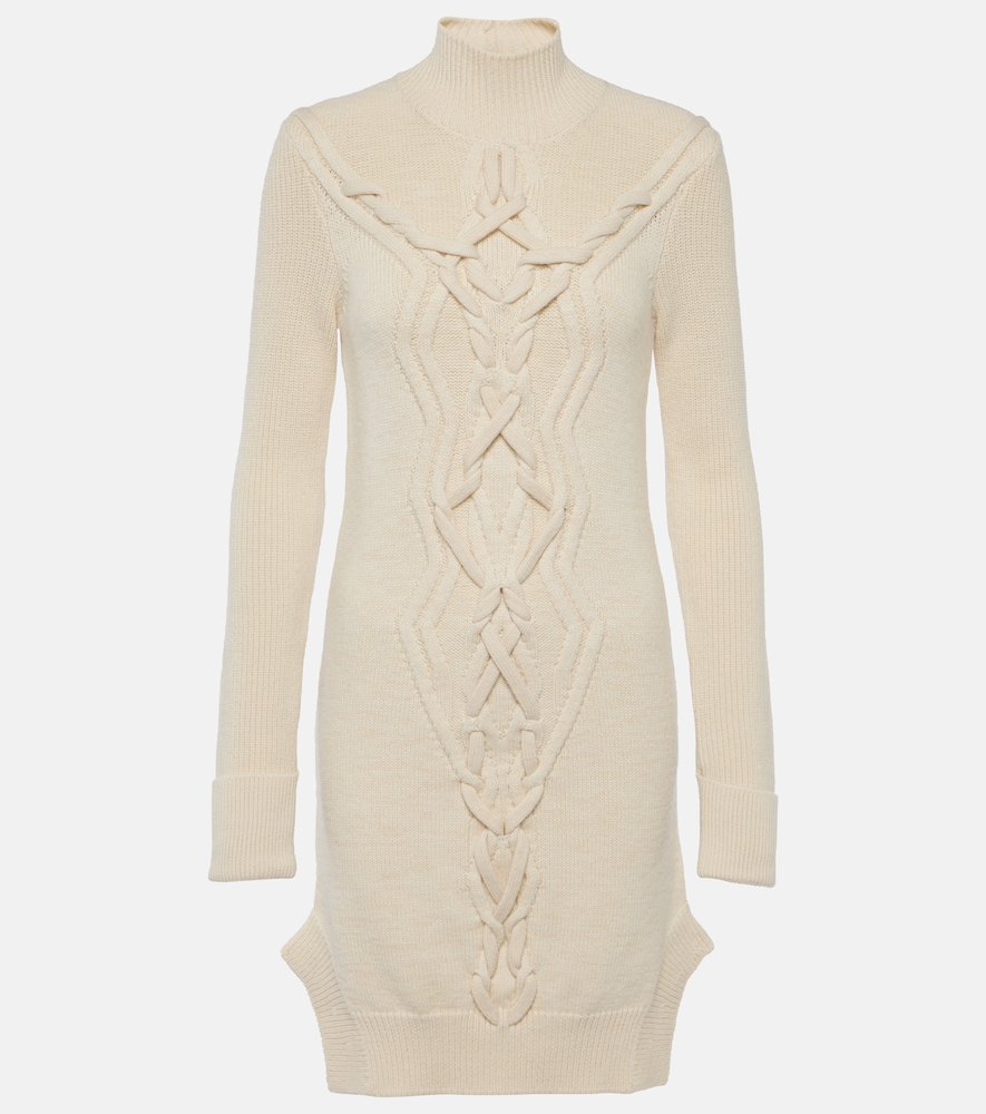 Atina cable-knit wool-blend minidress