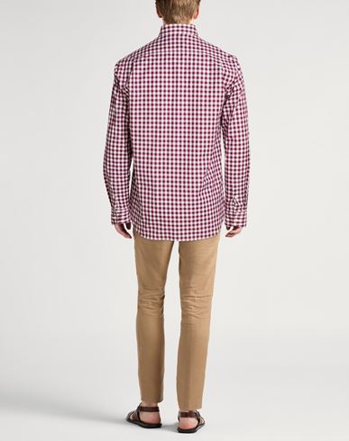 Man Shirt Burgundy Size 15 Cotton