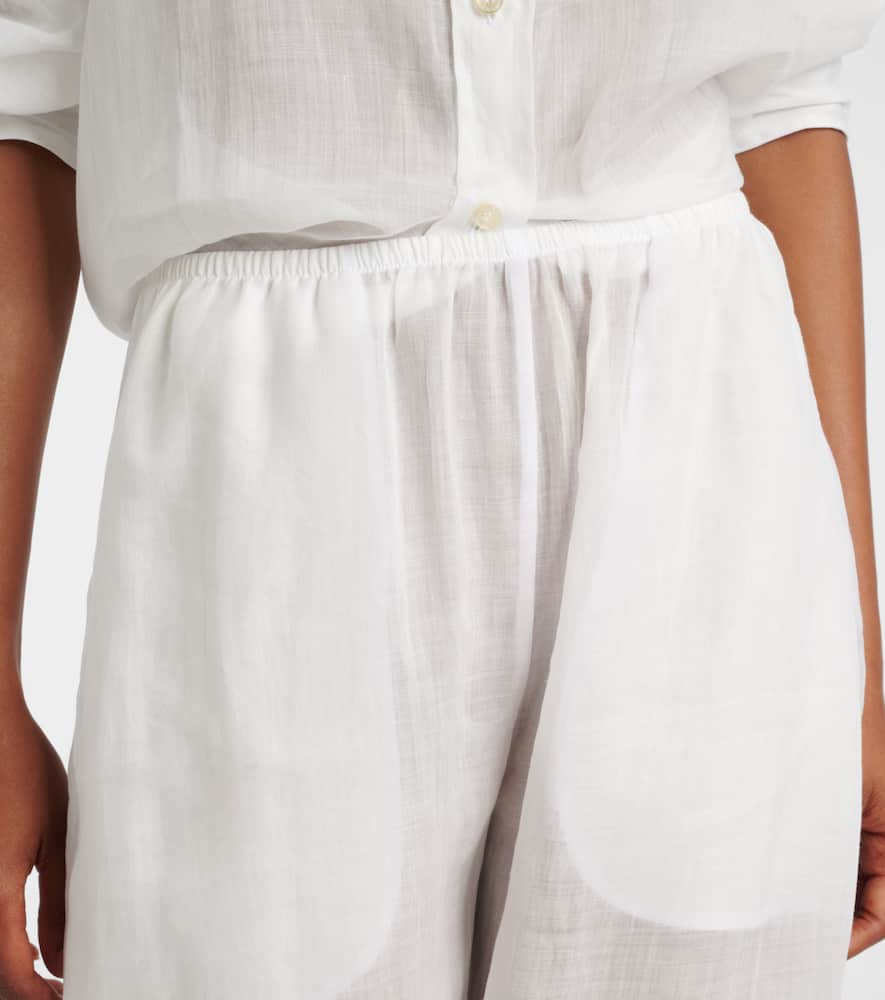 Niko ramie cropped barrel-leg pants