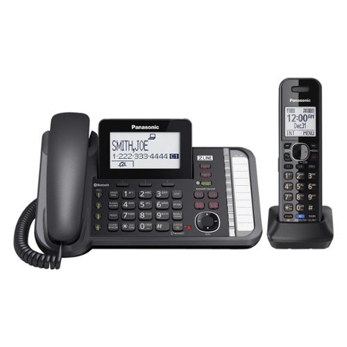 KX-TG9581B DECT 6.0 Expandable Cordless Phone System with Digital Answering System - Black