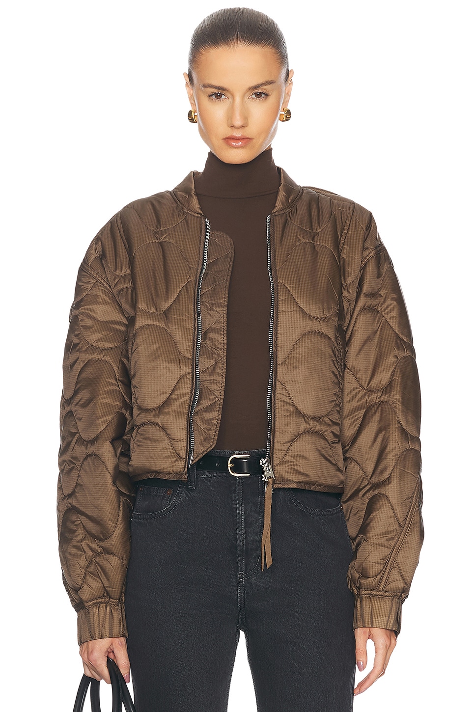 AGOLDE x Shoreditch Ski Club Iona Quilted Jacket in Black - Black. L also in