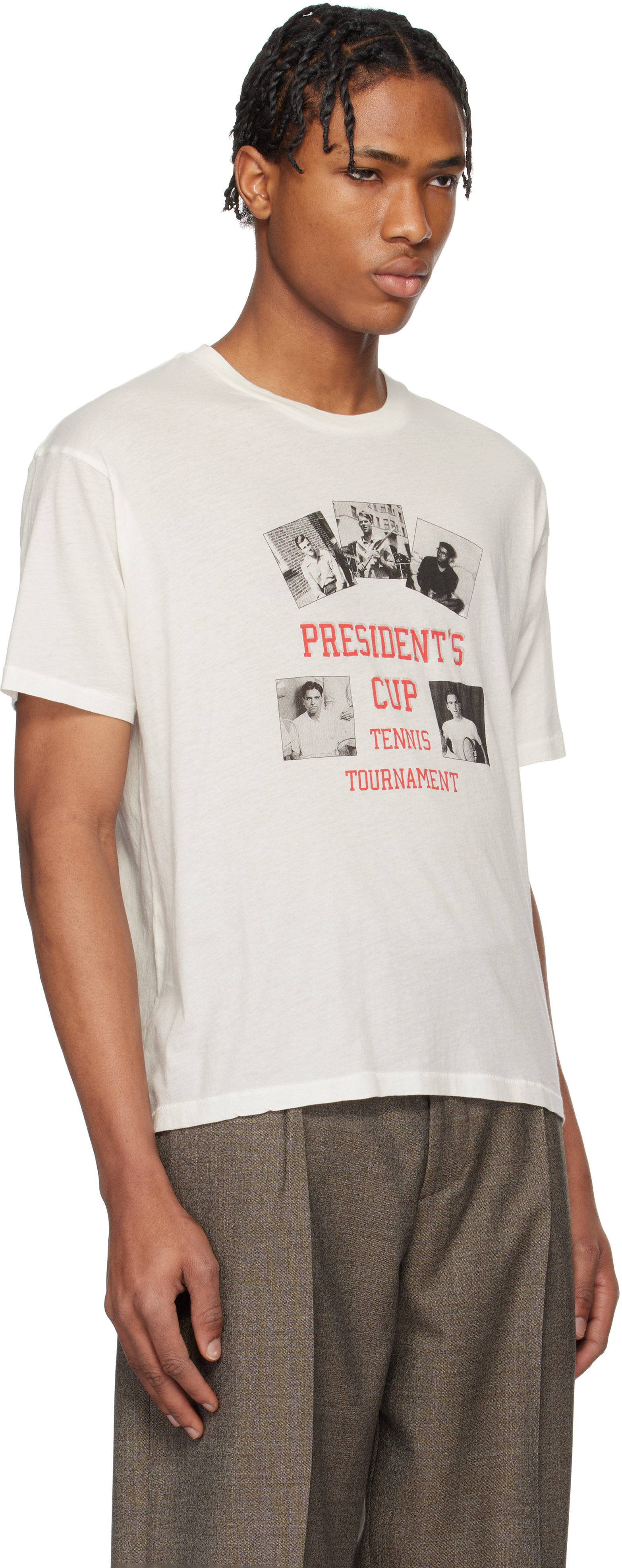 Bode ホワイト 'President's Cup' Tシャツ
