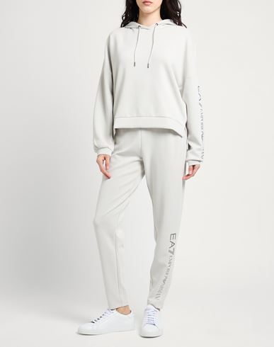 Ea7 Woman Tracksuit Light grey Size L Polyester, Modal, Elastane