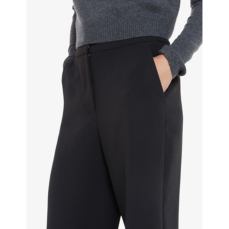 Womens Black Ultimate High-rise Full-length Recycled-polyester Trousers