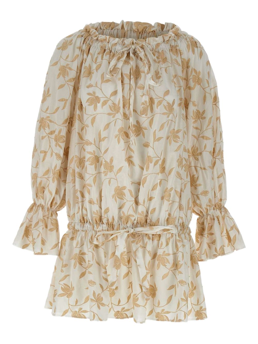 Les Filles d'Eva floral-embroidered mini dress - Neutrals