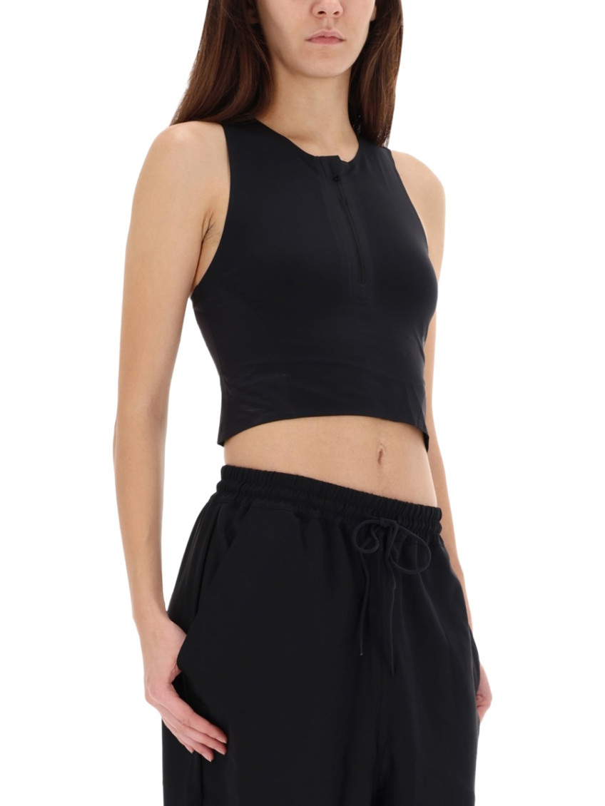 Y-3 - sleeveless cropped racerback top zipper