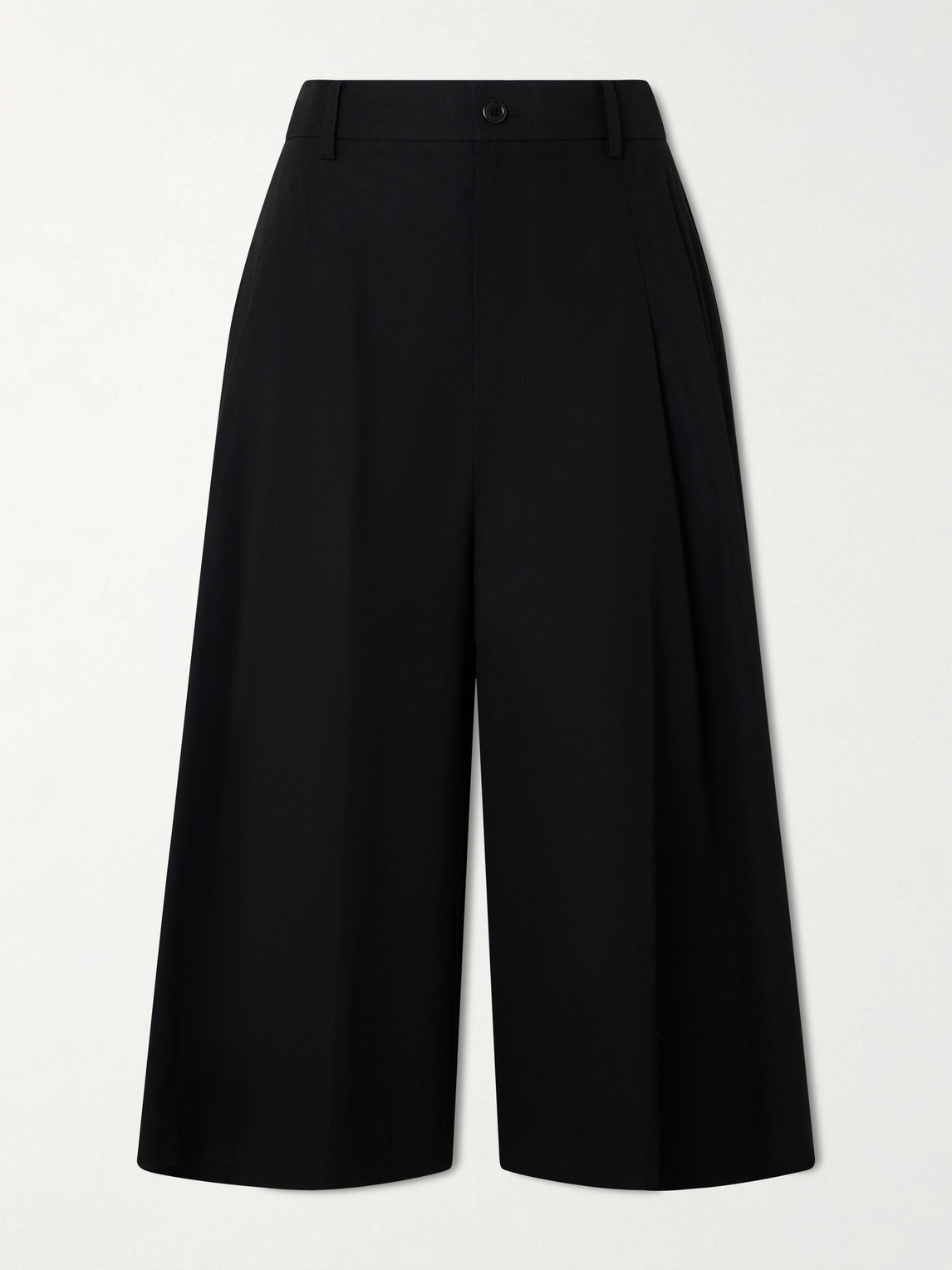 Cotton-Blend Wide-Leg Bermuda Shorts