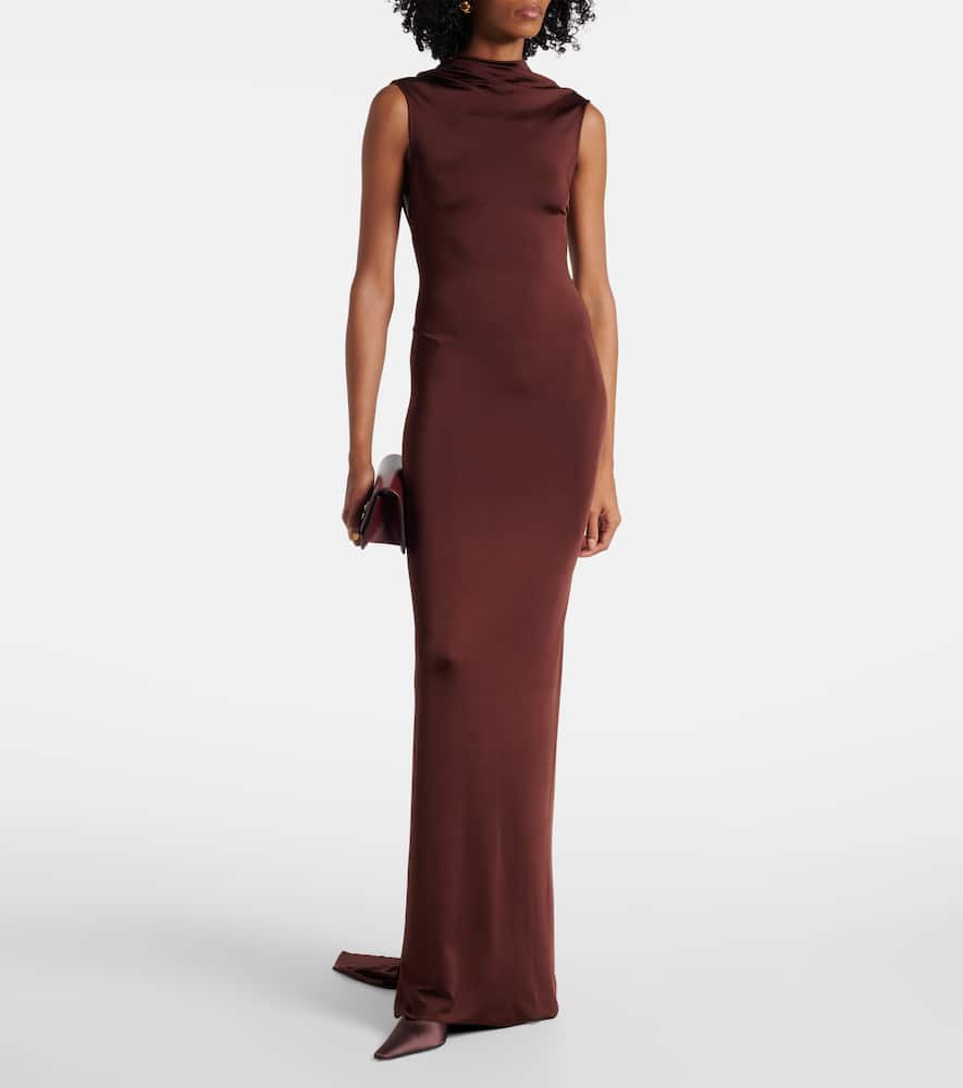 Draped jersey gown