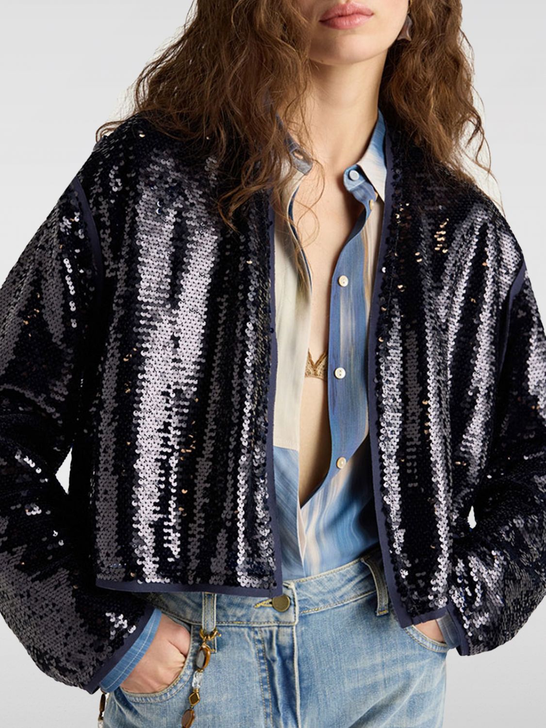 MOMONÌ Jacket Woman color Blue