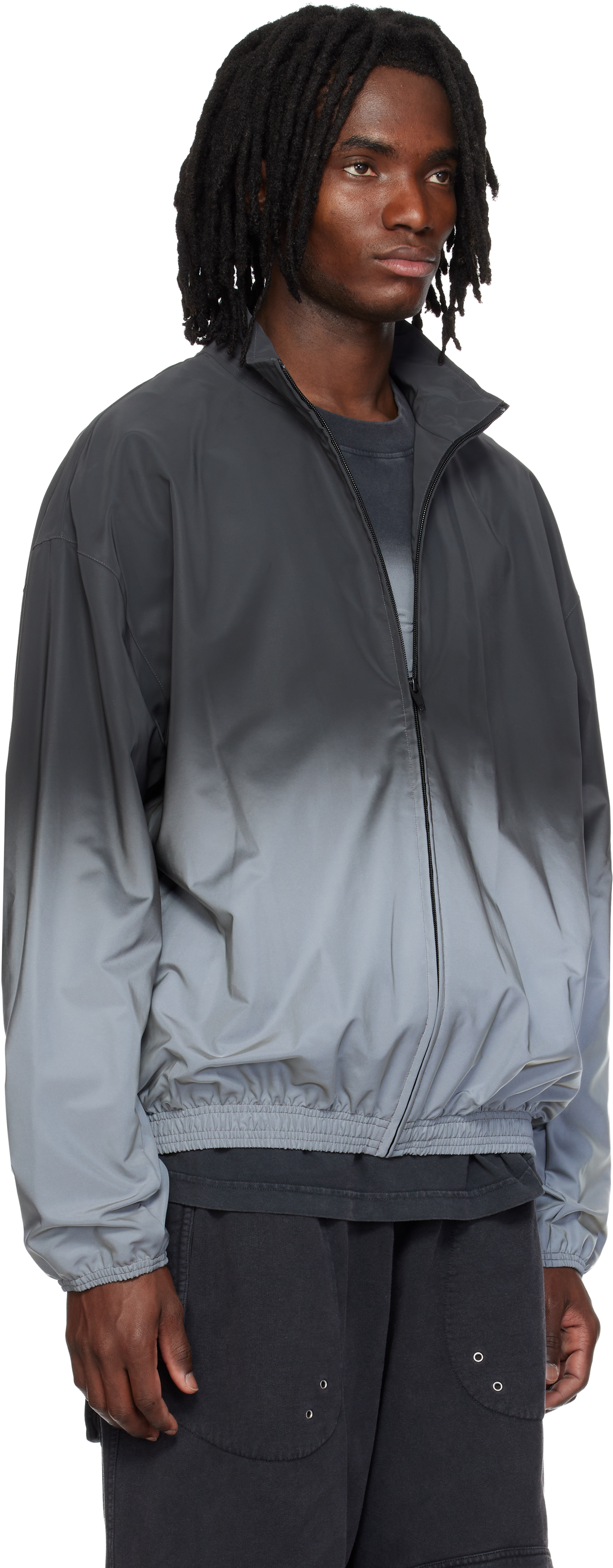 Gray & Silver Reflective Track Jacket
