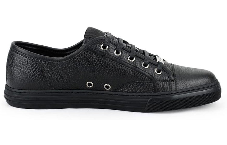 Pebbled Nappa Leather Low-top Sneakers 'Black'