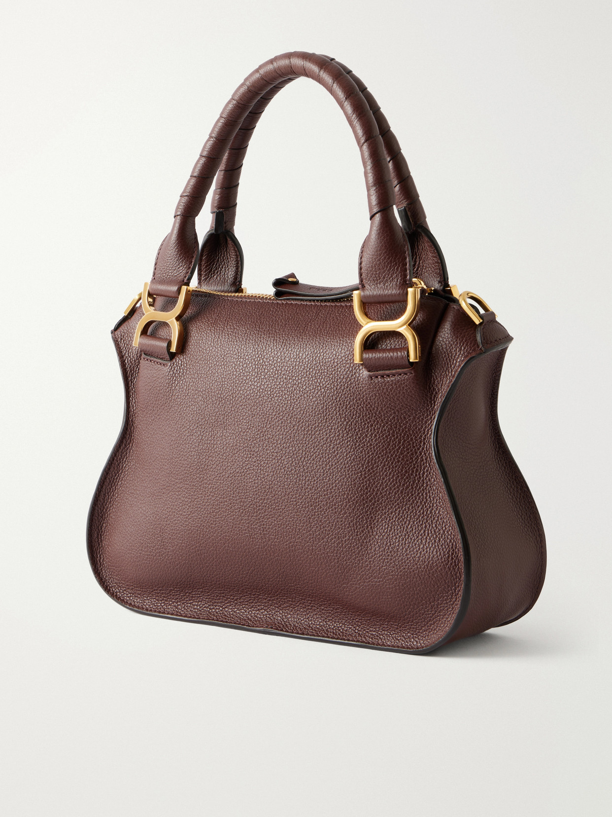 Marcie Medium Textured-leather Tote - Brown