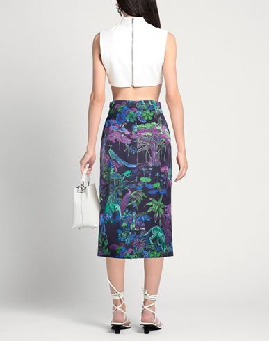 Woman Midi skirt Dark purple Size 4 Wool, Silk