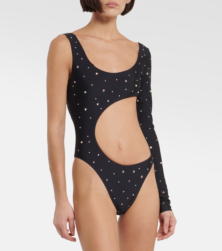 Embellished cutout swimsuit