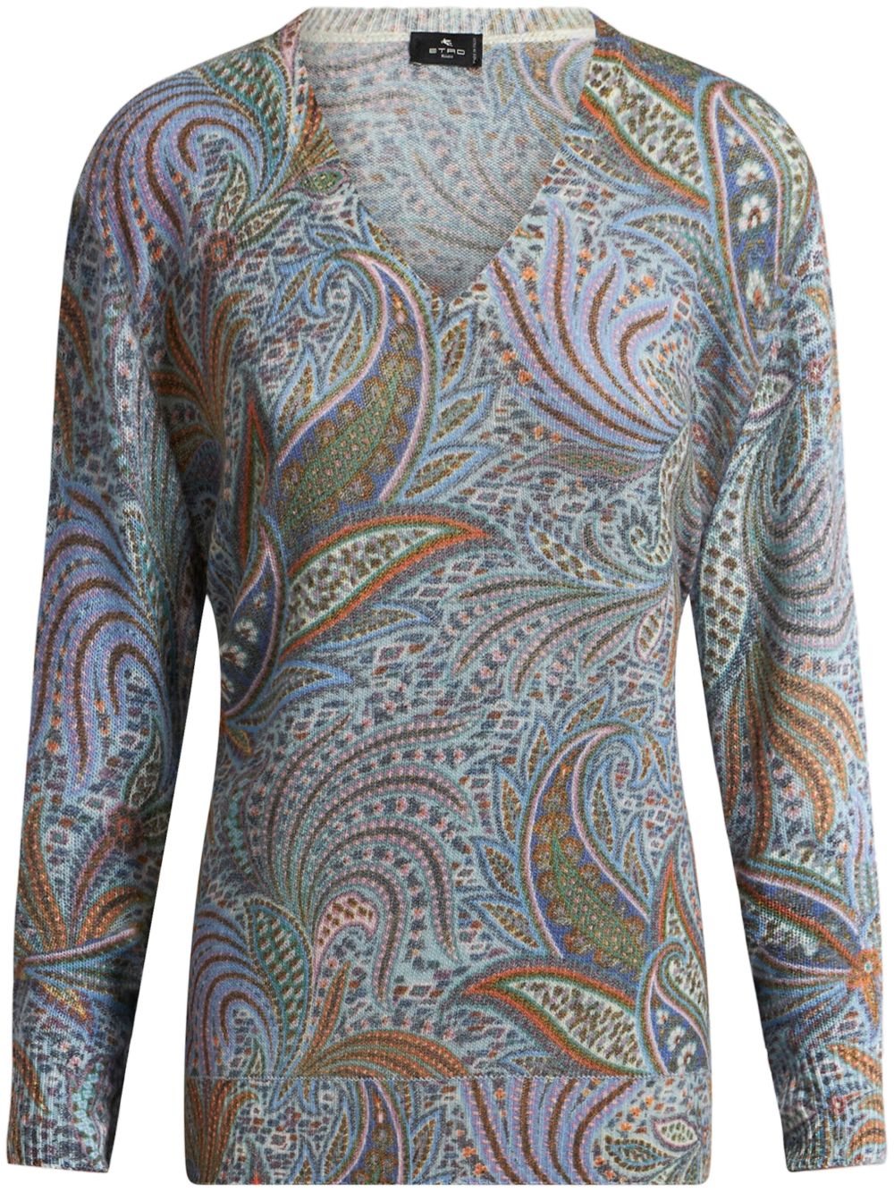 Foliage print jumper - Blue