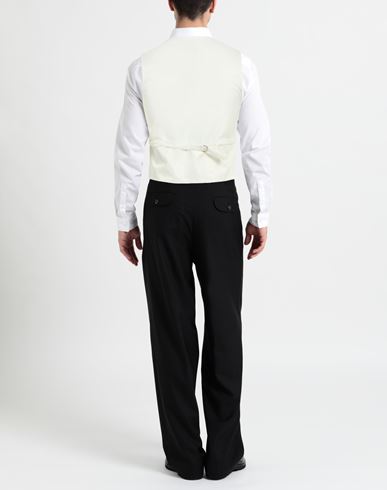 Man Tailored Vest Off white Size 38 Tencel, Linen