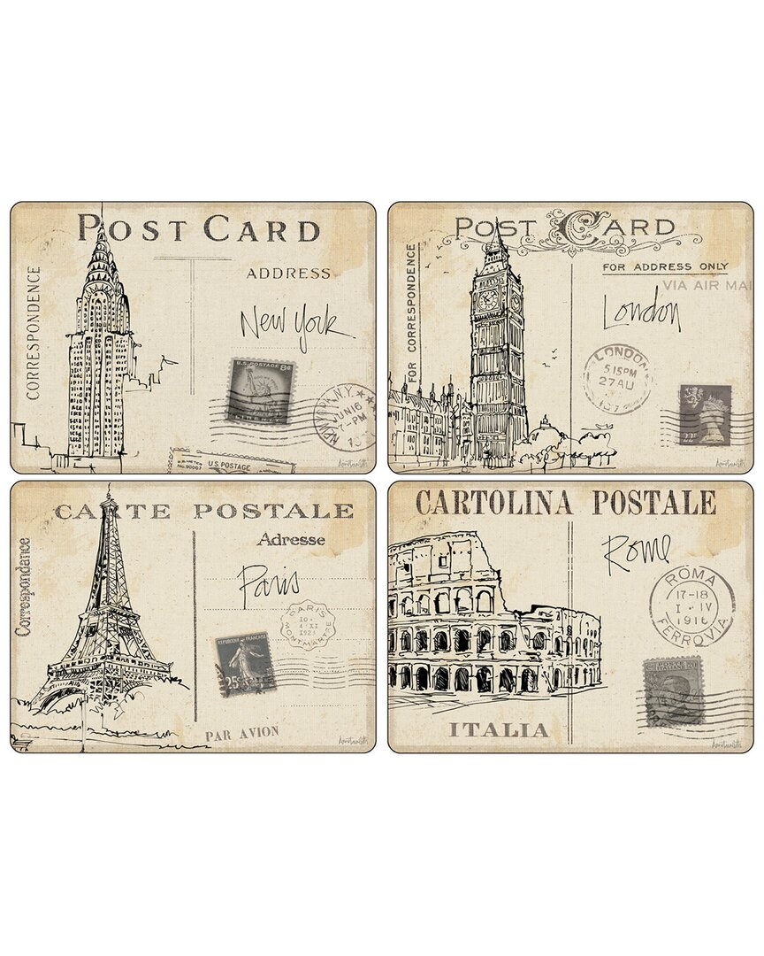 Pimpernel Postcard Sketches Placemats Set of 4