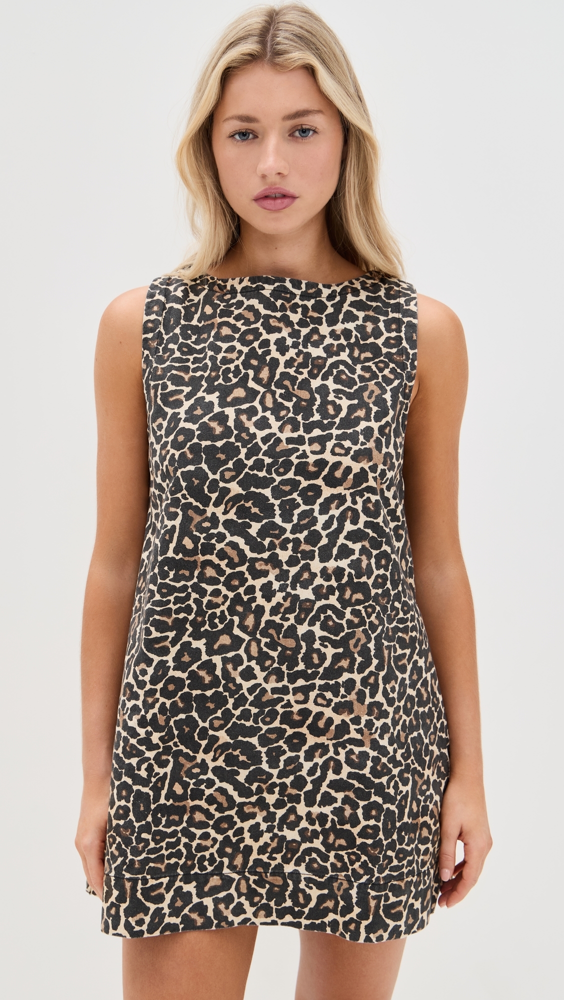 Zia Denim Mini Dress Leopard