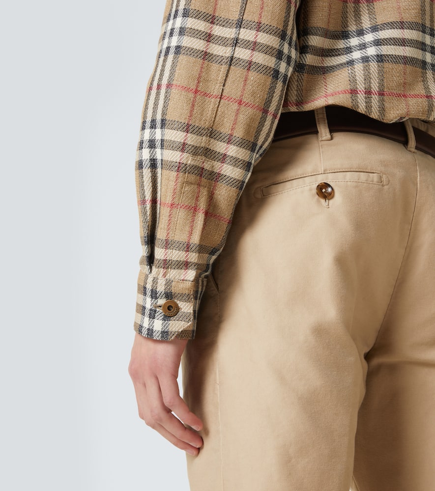 Check cotton and linen shirt