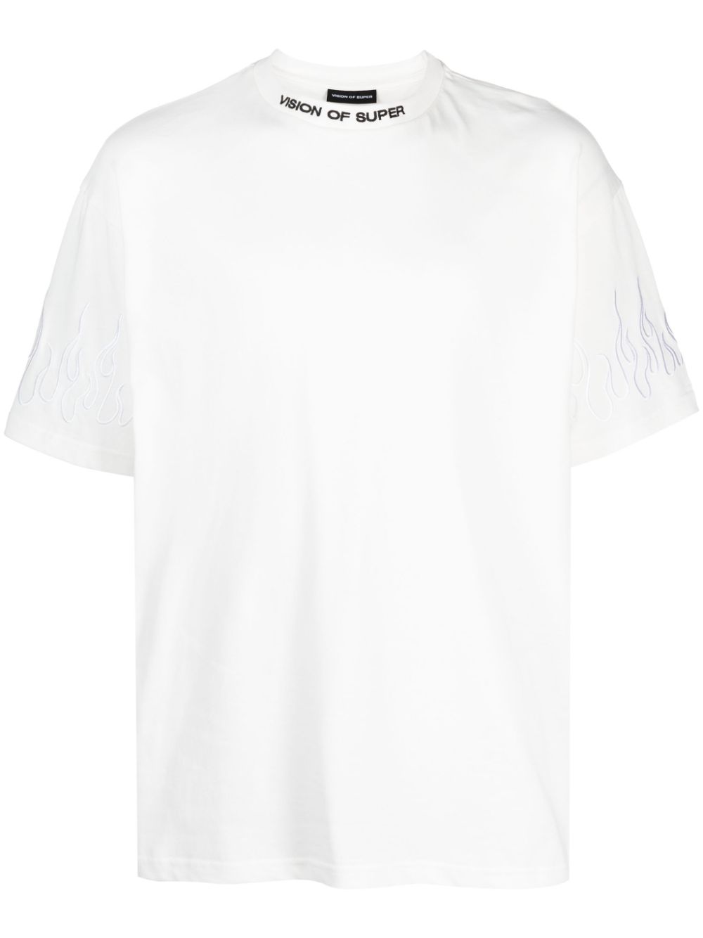 Logo-embroidered cotton T-shirt - White