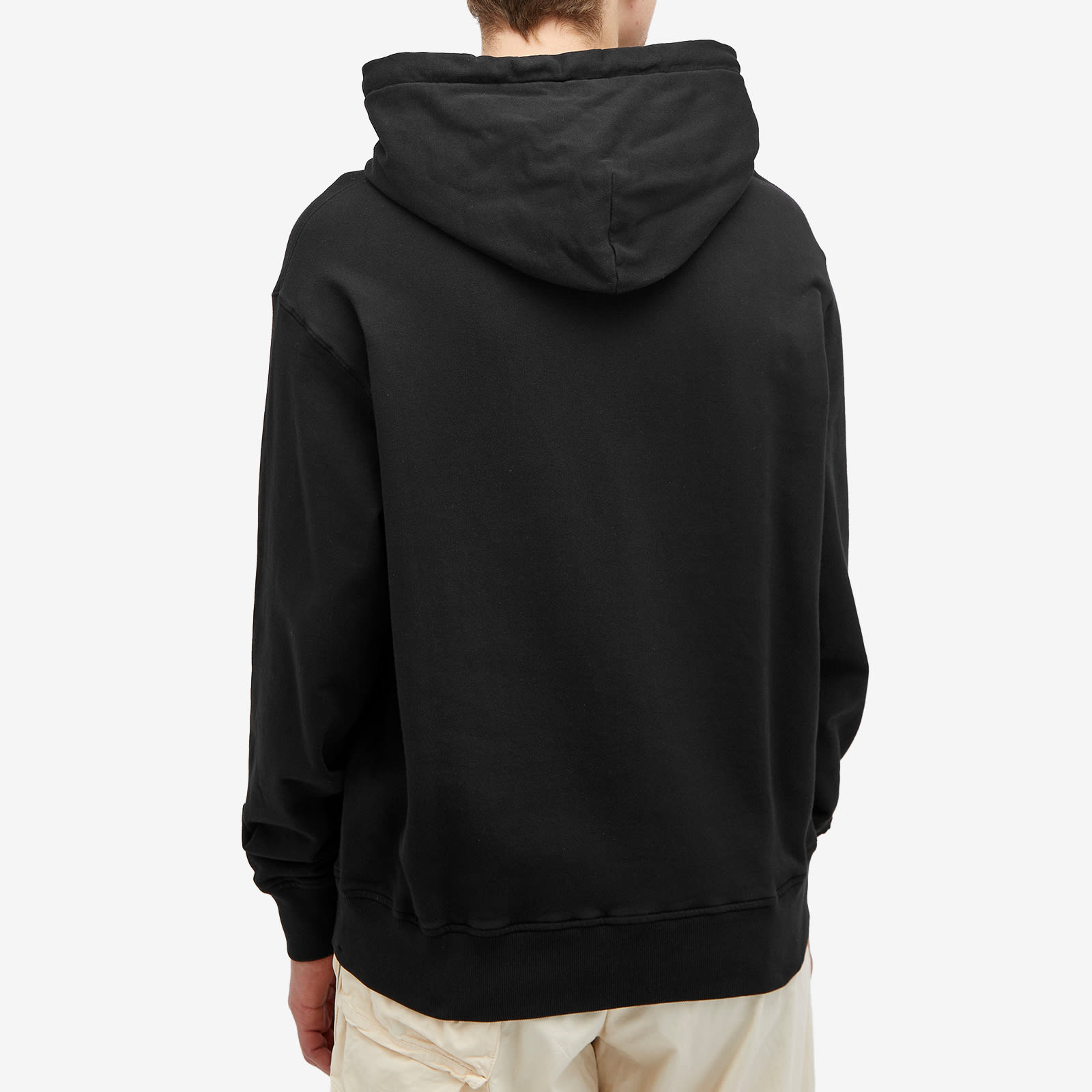 Men's Nylon Pocket Popover Hoody in Black