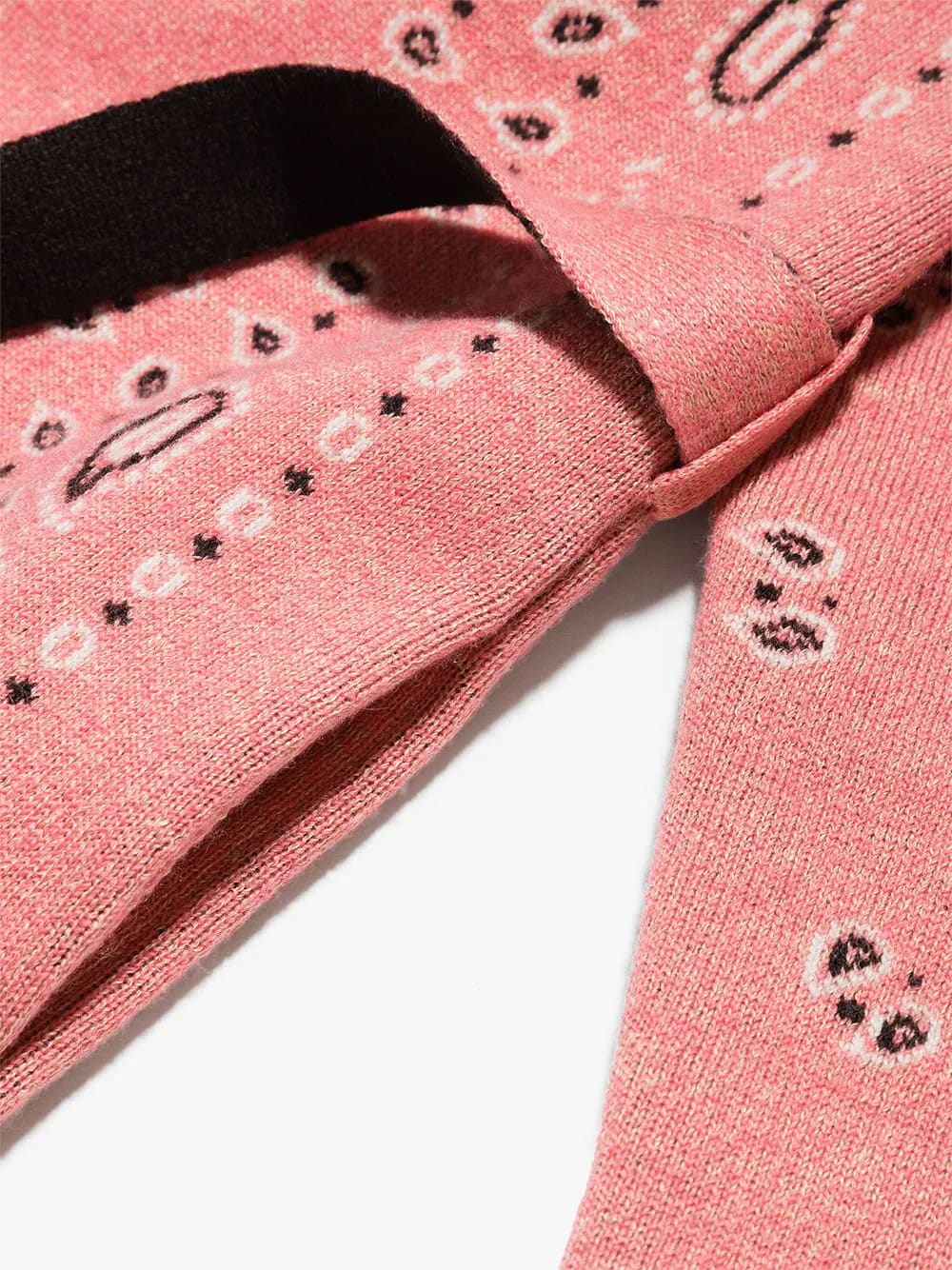 Kids Pink Bandana Jacquard Icon Cardigan