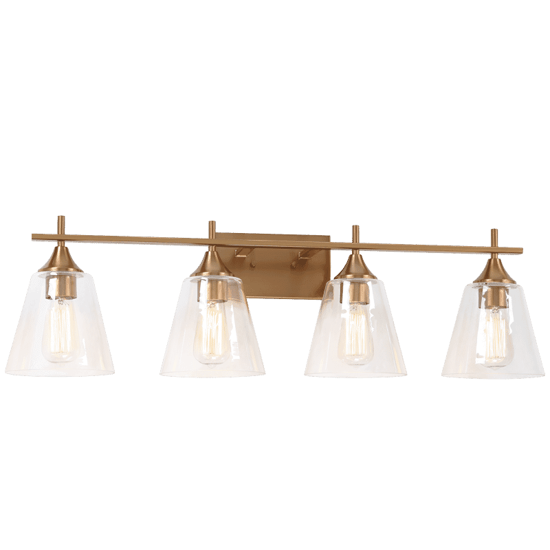 Aged Gold Brass Four Light Wall Sconce from the Hollis Collection
