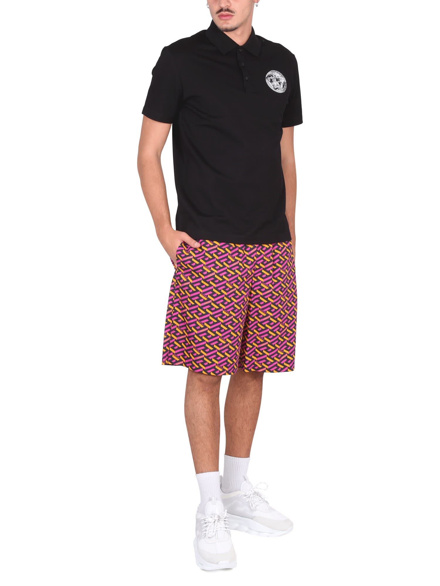 Logo geometric swim shorts