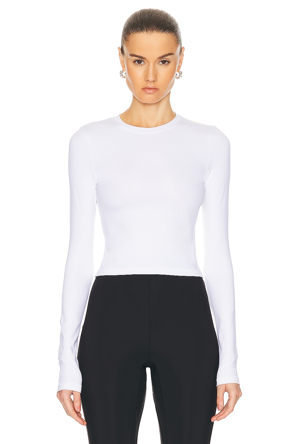 WARDROBE.NYC Opaque Long Sleeve Tee in Black - Black.  XXS also in L, M
