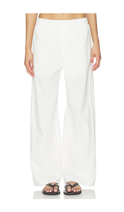 Artless Forever Linen Relaxed Pants in White. - XXS also in XS, S, M