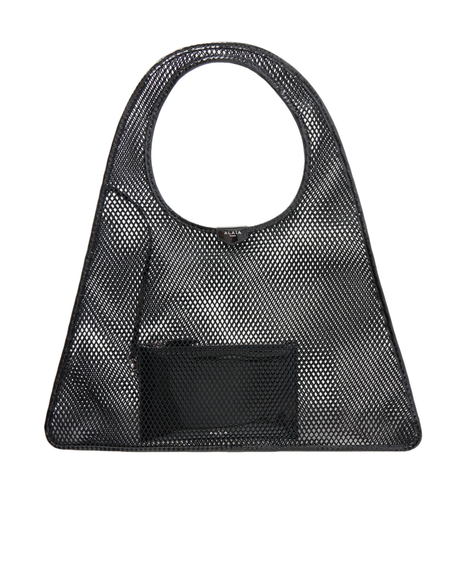 Trimmed crocheted shoulder bag
