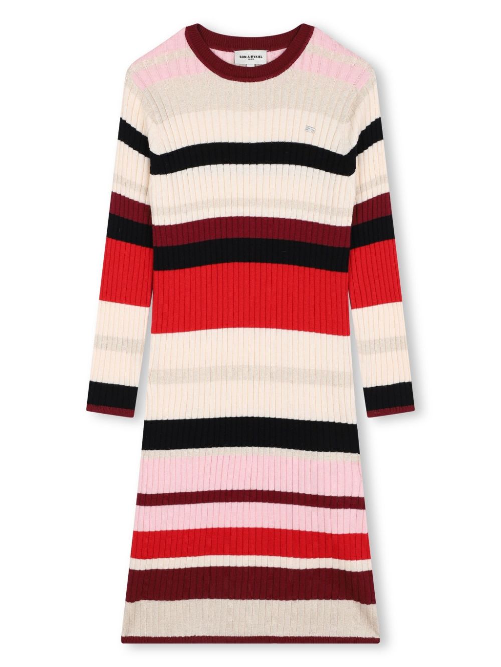 Striped knitted dress - Red