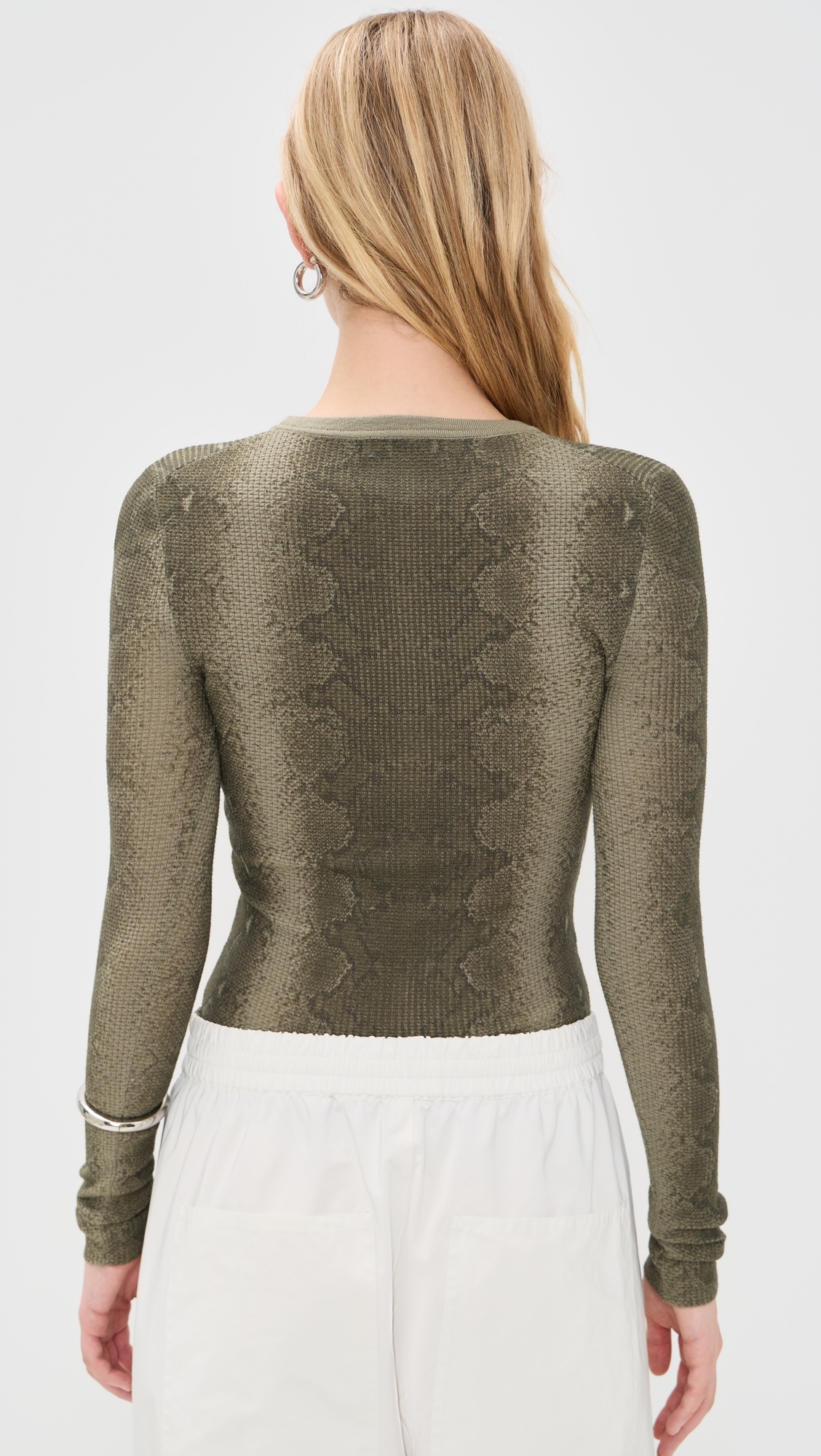 Lulu Thermal Top Olive Python