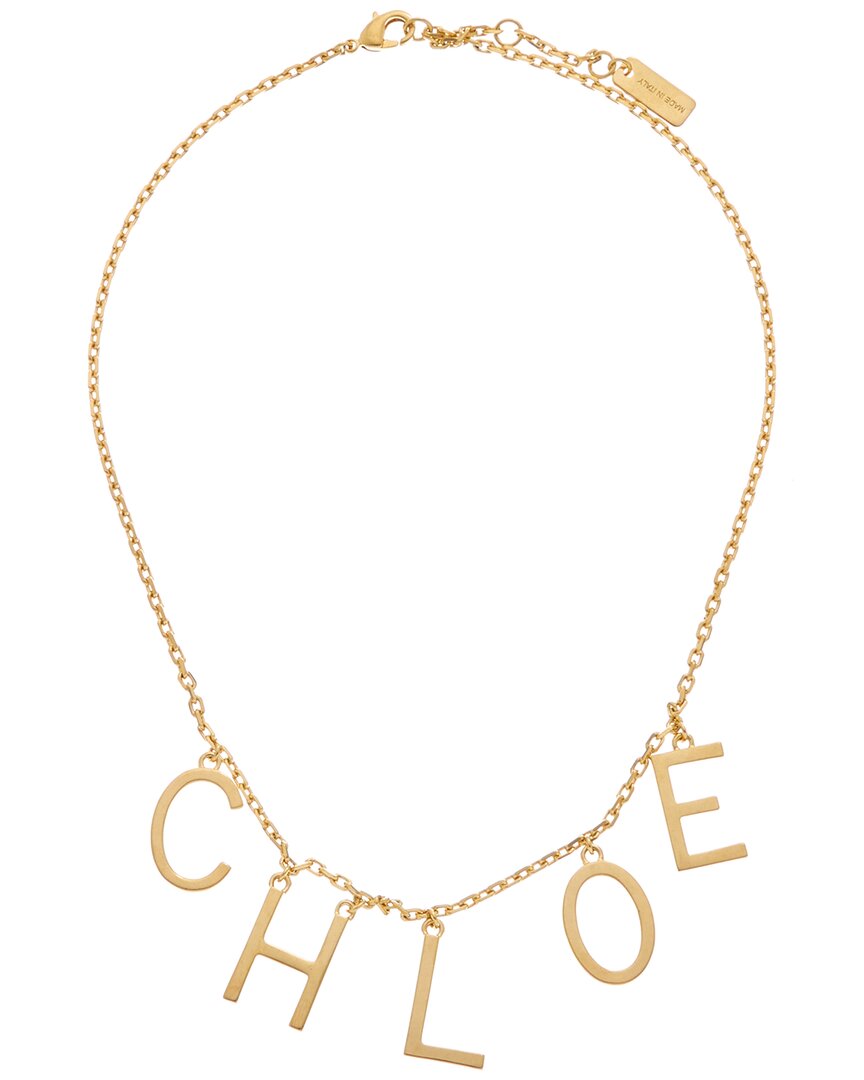 Chloe Logo Brass Necklace