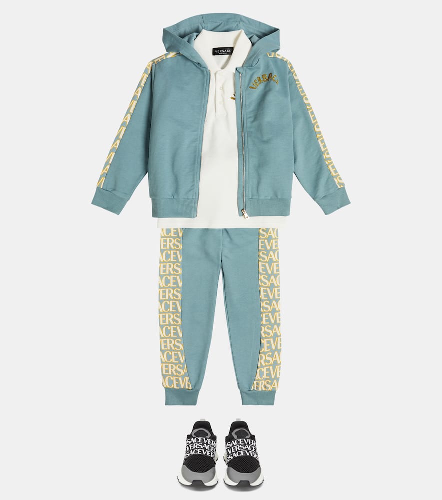Versace Kids Logo cotton fleece hoodie