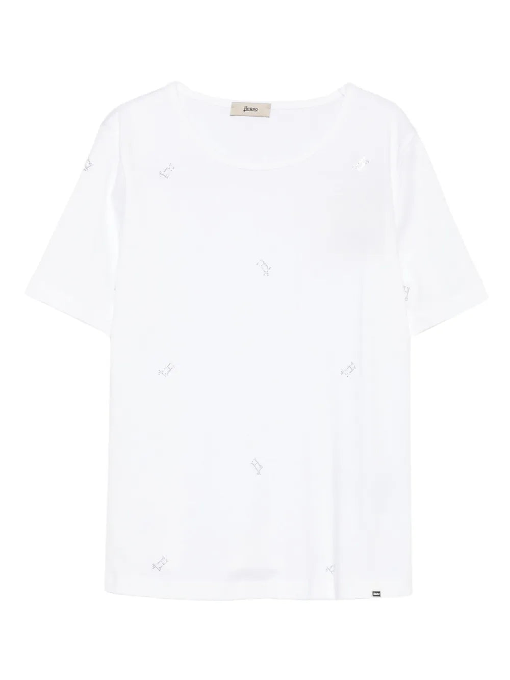 Rhinestone-Embellished T-Shirt — White