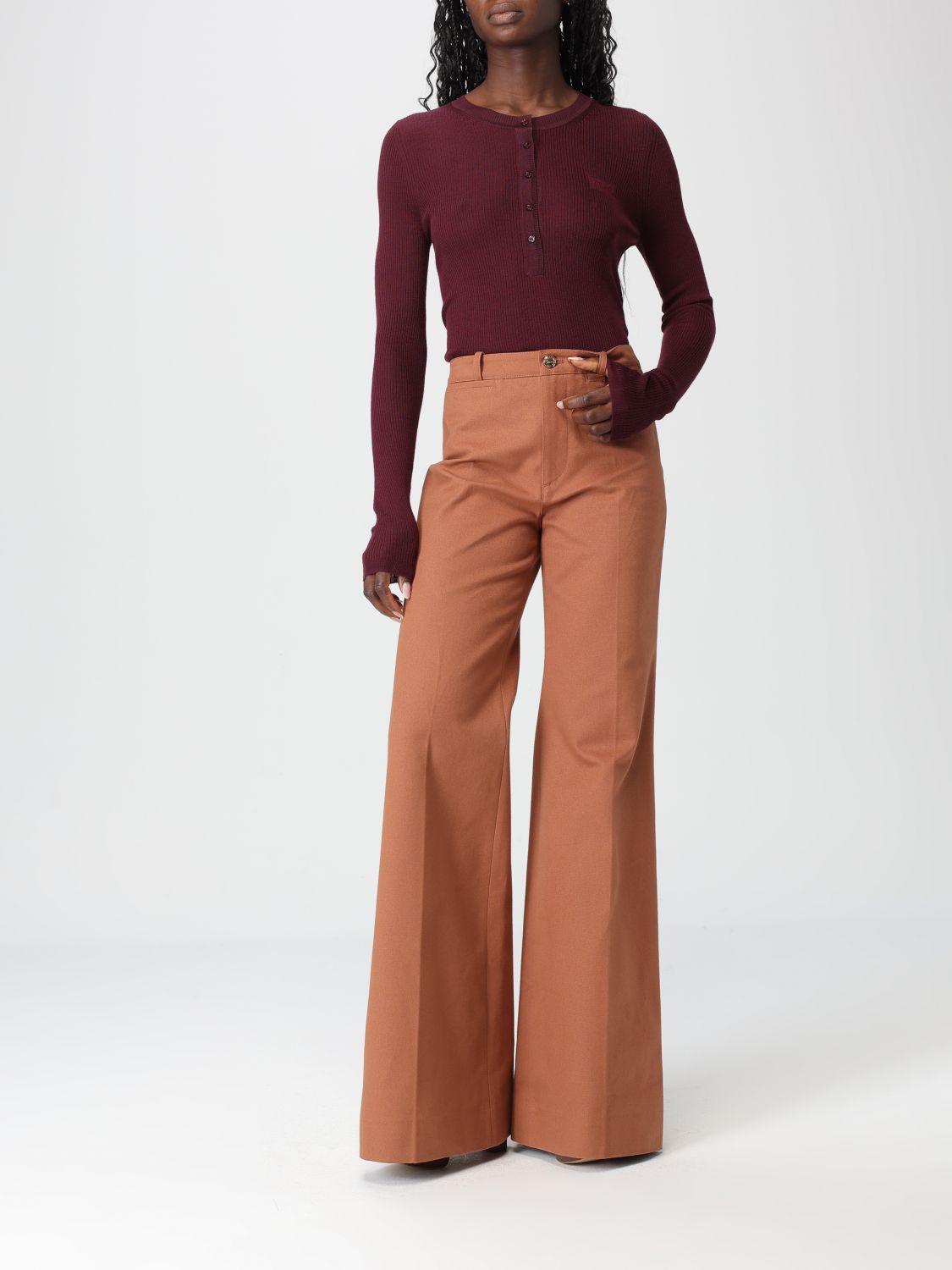 Pants CHLOÉ Woman color Brown