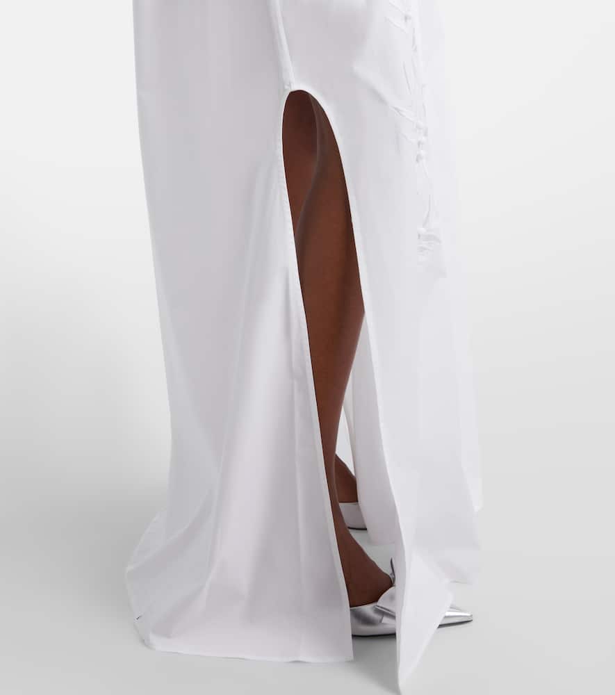 Embroidered cotton-blend gown