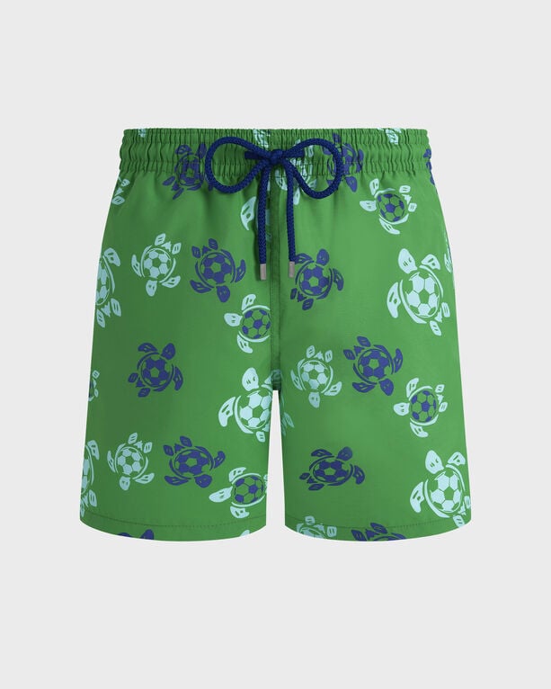 Men Swim Shorts Soccer Turtles - Swimwear - Moorea - Green